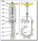 Válvula de porta de facas pneumática WCB SS304 cilindro pneumático Controle de ar duplo flange lug Valvula de porta de facas
