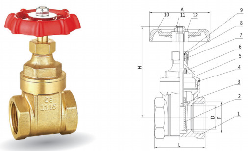 Resistência pequena de bronze fêmea do fluxo da válvula de porta da extremidade de DN25 PN10 NPT