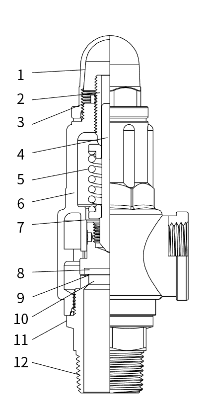 Tipo válvula da mola de válvula automática de segurança de aço inoxidável a válvula de escape
