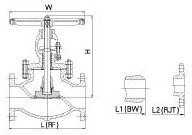 Tipo DN125 PN40 da flange de válvula do globo do aço de molde para o vapor do óleo e o gás 5