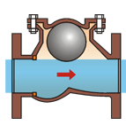 Válvula de verificação dútile da bola do ferro de GGG 40,3 com duas partes flangeadas 1