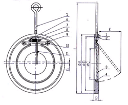 Tipo da bolacha da válvula de verificação do disco de CF8 PN40 SUS304 único para o petróleo ou o vapor 6